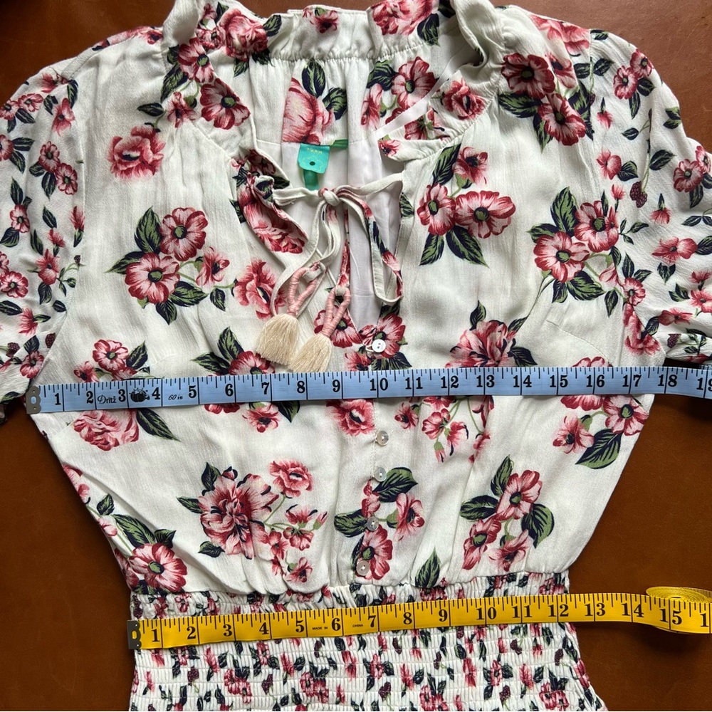 FARM RIO x Anthropologie Floral Smocked Dress, XSP - Picture 9 of 14